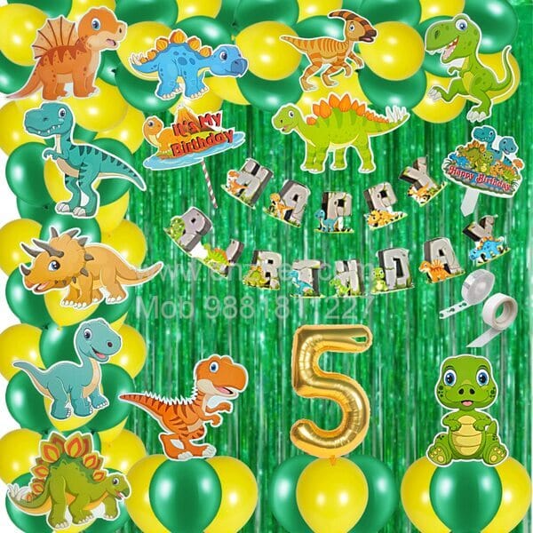 Jurassic Park Theme Balloons Decoration Kit For Kids Happy Birthday With Decoration service at your place