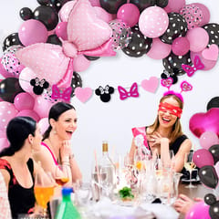 Minnie Mouse theme Balloons decoration combo for boys and girls theme birthday party with Metallic balloons With Decoration service at your place