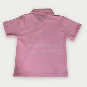 Short-Sleeve Button Polos T-Shirt in Pink Color