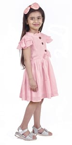 Cotton Crepe Frock - Baby Pink