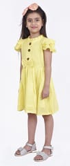 Cotton Crepe Frock - lemon yellow