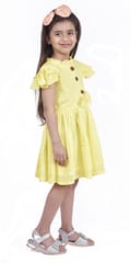 Cotton Crepe Frock - lemon yellow