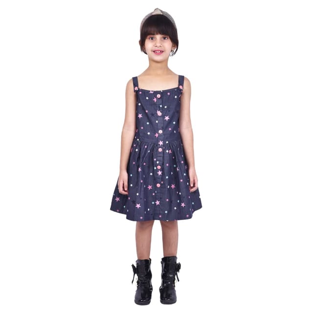 Girl's Casual Dress- Kingfisher Print