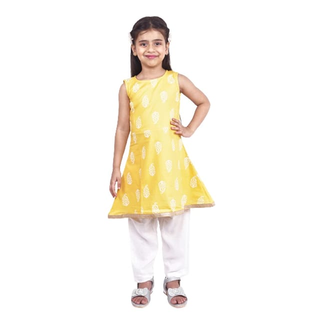 Girls Suit - Yellow and White