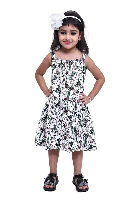 Girl's Casual Dress- Kingfisher Print