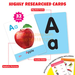 Big ALPHABET Flash Cards for Kids (32 Cards) Fun Learning Toy for 2-6 years