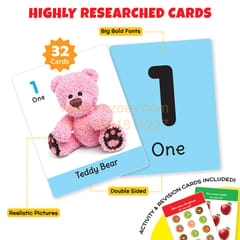 NUMBERS Flash Cards for Kids (32 Cards) Fun Learning Toy for 2-6 years