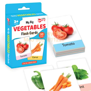 VEGETABLES Flash Cards for Kids (32 Cards) Fun Learning Toy for 2-6 years