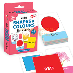 SHAPES & COLOURS Flash Cards for Kids (32 Cards) Fun Learning Toy for 2-6 year