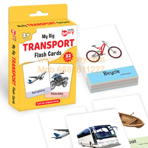 TRANSPORT Flash Cards for Kids (32 Cards) Fun Learning Toy for 2-6 years