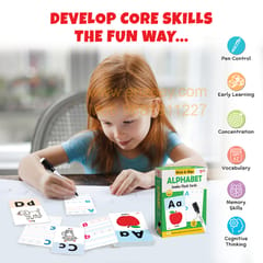 ALPHABET Write & Wipe Jumbo Flash Cards (With Marker Pen) for Kids 2+ Years