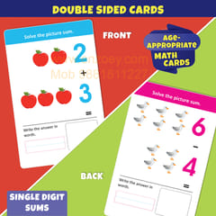 ADDITION & SUBTRACTION Write & Wipe Math Flashcards (With Marker Pen) - 32 Cards