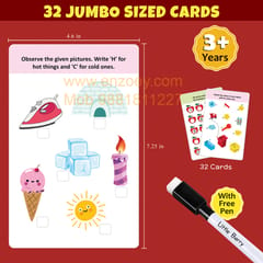 ACTIVITY Write & Wipe Jumbo Flash Cards (With Marker Pen) - Educational Toy