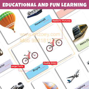 My First Transport Flash Cards for Kids (36 cards) - Fun Learning Game