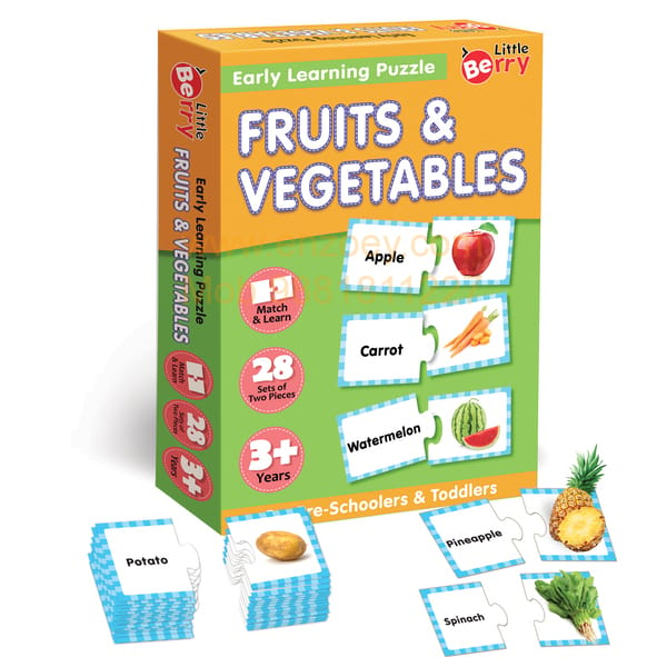 Fruits & Vegetables Early Learning Puzzle Game for Kids 2+ Years - Learning Toy