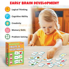 Fruits & Vegetables Early Learning Puzzle Game for Kids 2+ Years - Learning Toy