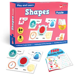 Shapes Puzzle Game for Kids: Play and Learn Puzzle with Activity Book