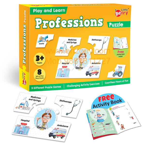 Professions Puzzle Game for Kids: Play and Learn Puzzle with Activity Book