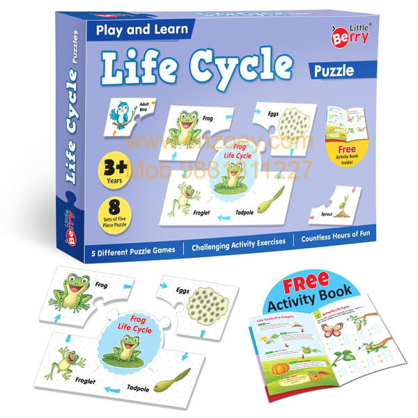 Life Cycle Puzzle Game for Kids: Play and Learn Puzzle with Activity Book