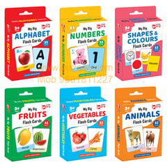 Big Flash Cards (Set of 6): ABC, Number, Shape, Colour, Fruit, Vegetable, Animal