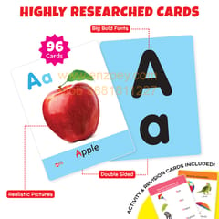 Big Flash Cards for Kids (Set of 3): ABC, Numbers, Shapes and Colours - 96 Cards