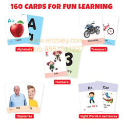 Big Flashcards for Kids (Set of 5): ABC, Number, Transport, Opposite, Sight Word