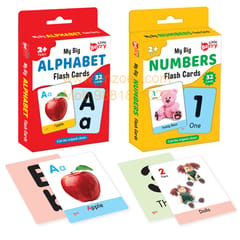 Big Flash Cards for Kids (Set of 2): Alphabets and Numbers - 64 Cards