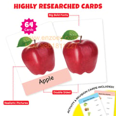 Big Flash Cards for Kids (Set of 2): Fruits and Vegetables - 64 Cards