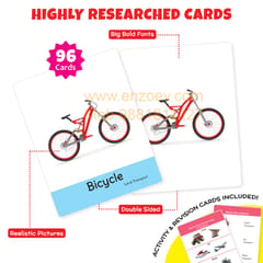 Big Flashcards for Kids (Set of 3): Transport, Opposite & Sight Words - 96 Cards