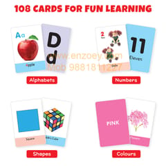 My First Flash Cards for Kids (Set of 3): ABC, Number, Shape & Colour - 108 Card