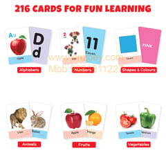 My First Flash Cards for Kids (Set of 6): Learning & Educational Toy - 216 Cards