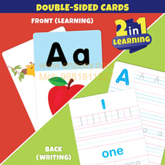 Flash Cards Set for Kids: Alphabet & Number (64 Write & Wipe Cards with Marker)