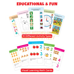 Flash Cards Set for Kids: Activity & Maths (64 Write & Wipe Cards with Marker)