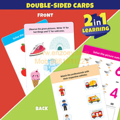 Flash Cards Set for Kids: Activity & Maths (64 Write & Wipe Cards with Marker)