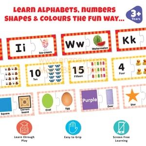 Alphabet, Number, Shape & Colour Early Learning Puzzle for Kids Educational Toy