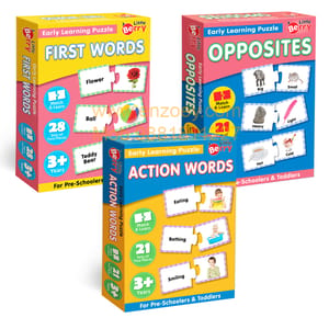 Opposites, First Words and Action Words Early Learning Puzzles for Kids