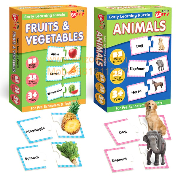 Fruits, Vegetables and Animals Early Learning Puzzles for Kids - Educational Toy