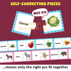 Fruits, Vegetables and Animals Early Learning Puzzles for Kids - Educational Toy