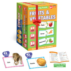 Fruits, Vegetables and Animals Early Learning Puzzles for Kids - Educational Toy