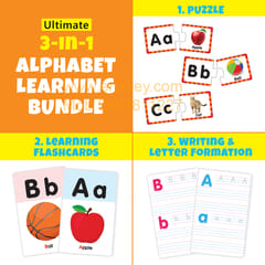 Alphabet Learning Puzzle (52 Pcs) & Flash Cards for Kids (32 Write & Wipe Cards)