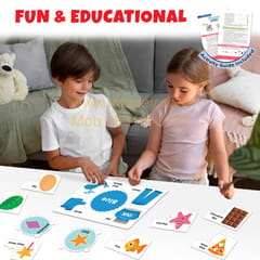 Shapes and Colours Puzzle Combo For Kids With Activity Book and Flash Cards (112 Pieces)