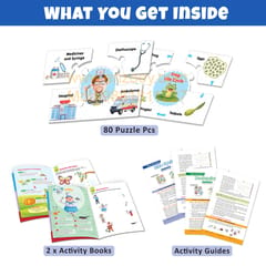 Professions & Life Cycle Puzzle Combo For Kids With Activity Books