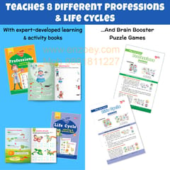 Professions & Life Cycle Puzzle Combo For Kids With Activity Books