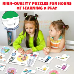 Professions & Life Cycle Puzzle Combo For Kids With Activity Books