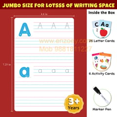 ALPHABET Write & Wipe Jumbo Flash Cards (With Marker Pen) for Kids 2+ Years