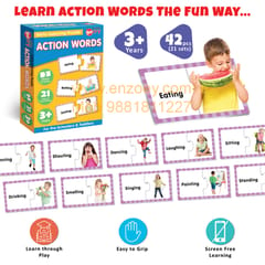 Action Words Early Learning Puzzle Game for Kids 2+ Year - Fun & Educational Toy