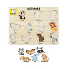 Wooden Puzzles Brain Teasers Toy Educational Gift for Baby Toddlers Kids(Set of 6)