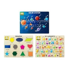 Wooden Puzzle Without Knobs Educational and Learning Toy for Kids(Set of 9)