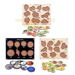 Wooden Puzzle with Knobs Educational and Learning Toy for Kids (Fruit, Vegetable & Solar System)