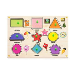 Wooden Puzzle with Knobs Educational and Learning Toy for Kids (Shapes)